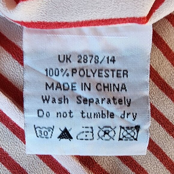 Hell Bunny Womens Medium Top Avery Blouse Sailboat Birds Striped Pinup Retro Red - Picture 8 of 11